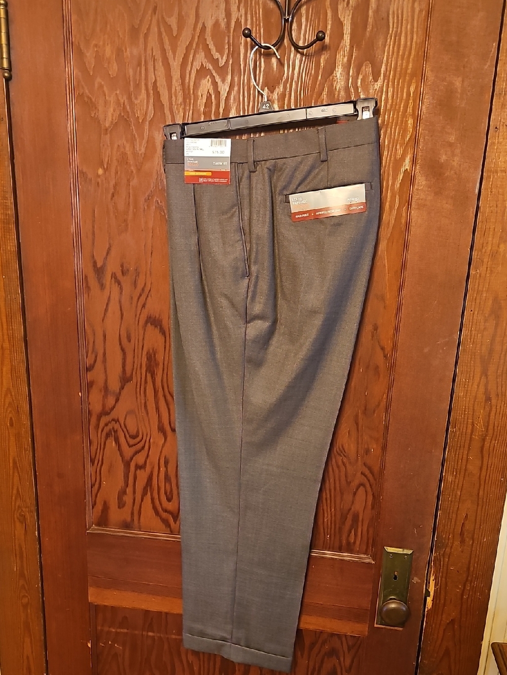 Louis Raphael Men's Grey Dress Pants - Tailored Pleat Front